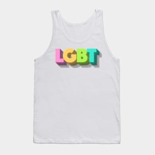 LGBT 70s Retro Style 3D Rainbow Block Design Tank Top